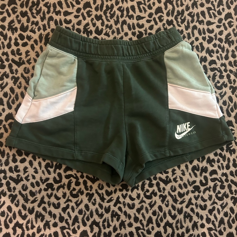 Nike sportswear Dark Green, Mint & White Athletic Shorts